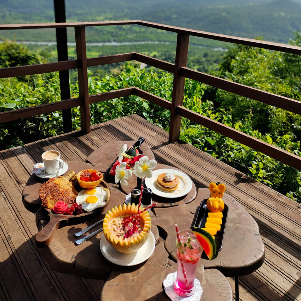 breafast hill top scenary view