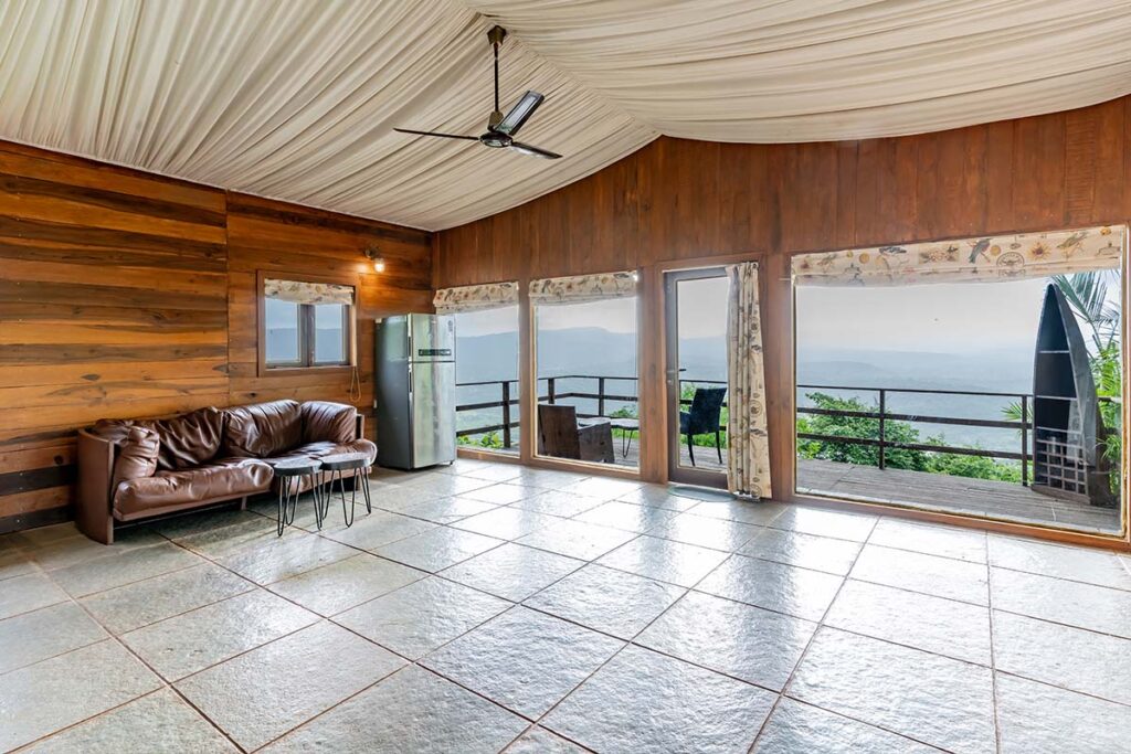 wooden villa antiques poolside infinity pool hill view